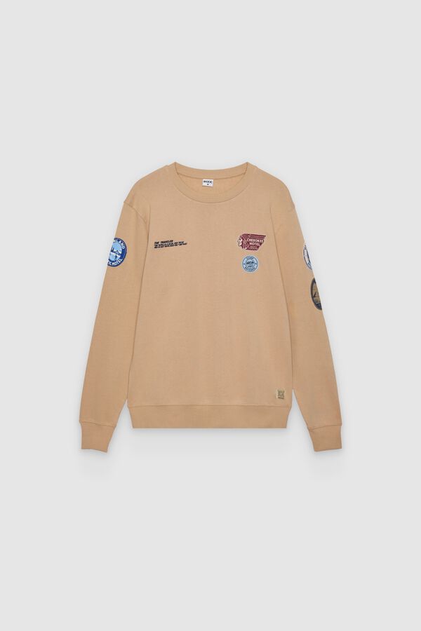 Inside Bedrucktes Rundhals-Sweatshirt Nude