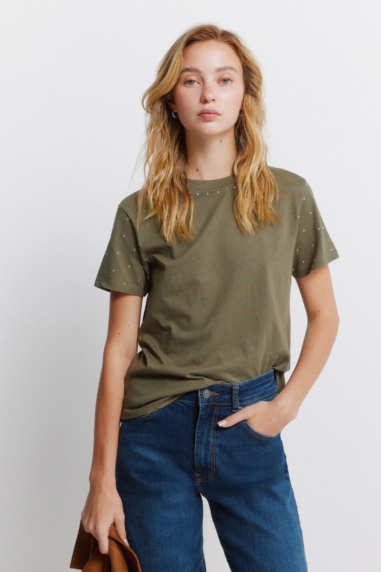 Springfield Camiseta tachas manga corta