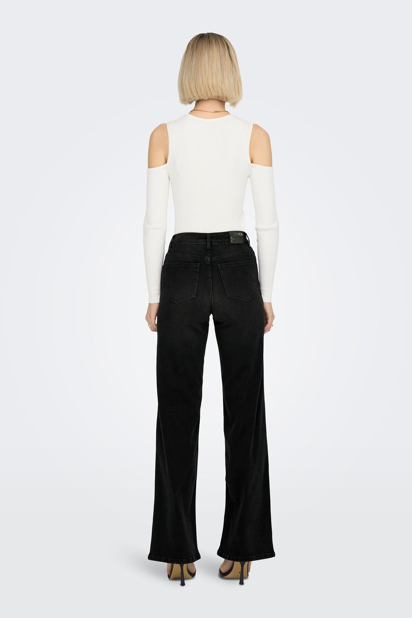 Only Jeans de cintura alta com perna larga