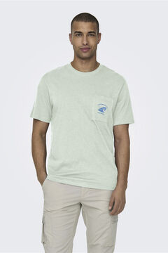 Springfield T-shirt with pocket and short sleeves szürke