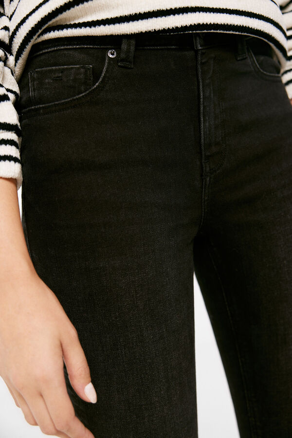 Springfield Jeans Slim Cropped Lavado Sostenible negro