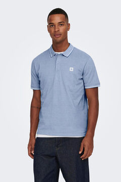 Springfield Essential cotton piqué polo shirt bluish