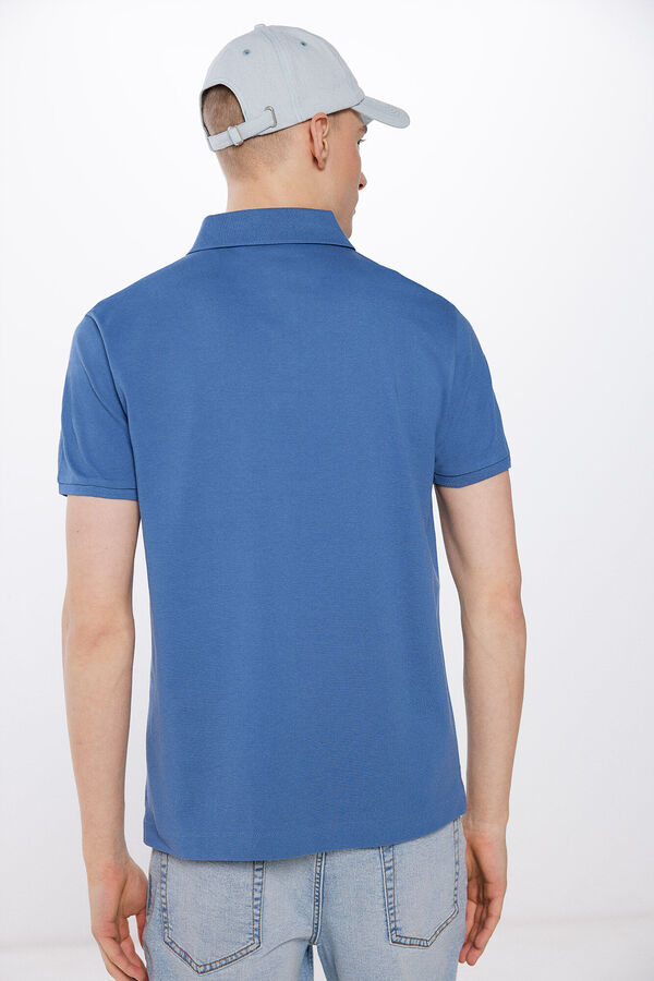 Springfield Poloshirt Piqué Slim Fit blau