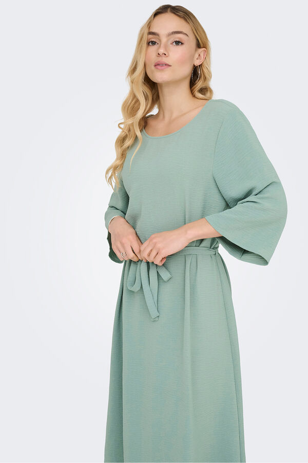 JDY Vestido midi manga 3/4 gris