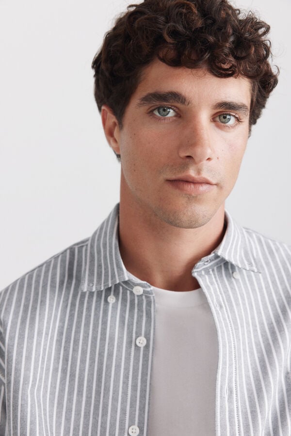 Springfield Striped oxford shirt grey
