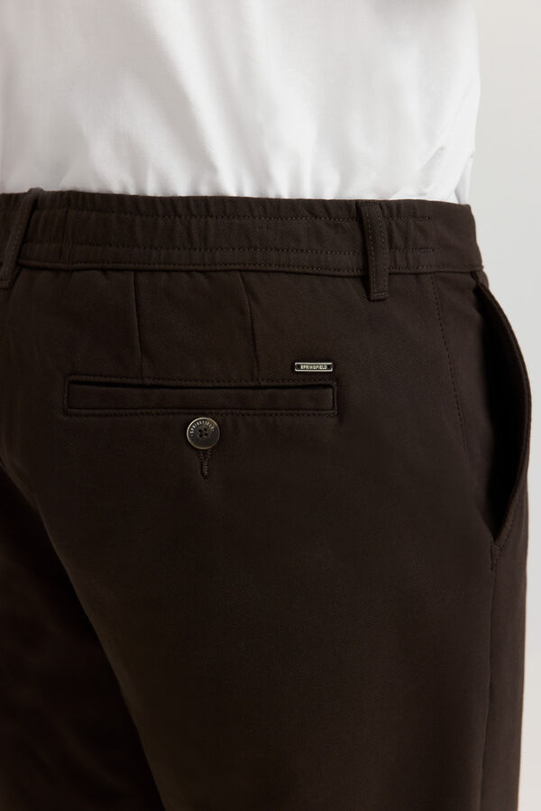 Springfield Cal&ccedil;as chino comfort knit castanho
