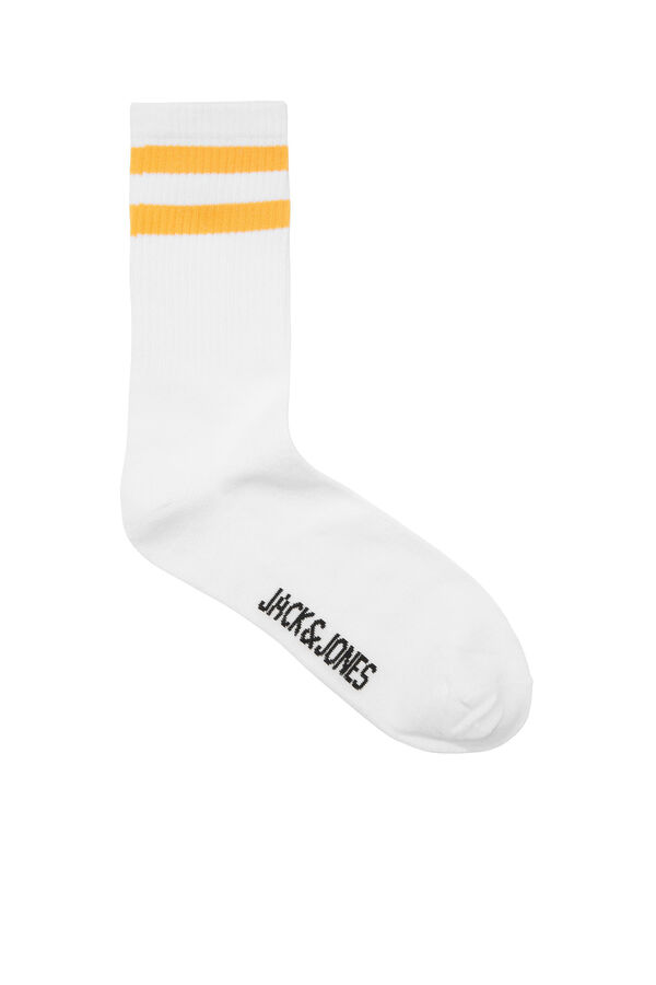 White/Yellow Striped Socks