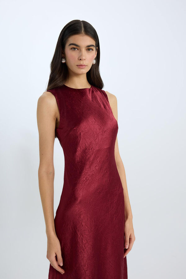 DeFacto Vestido largo satinado estampado