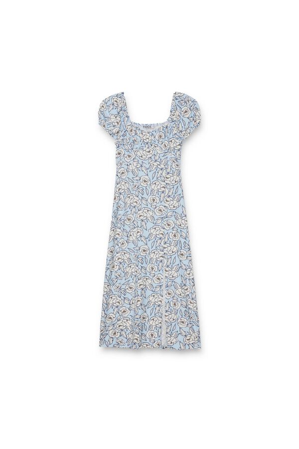 Inside Midi dress with slit blue