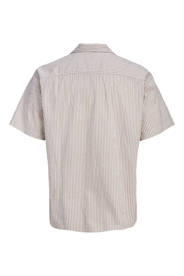 Jack & Jones Camisa resort seersucker beige