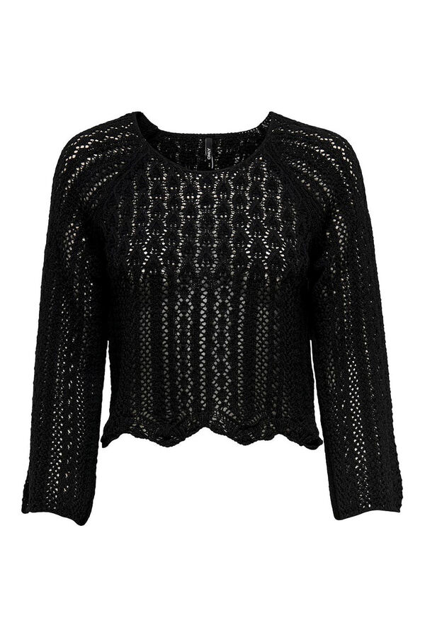 Only Jersey calado manga francesa negro