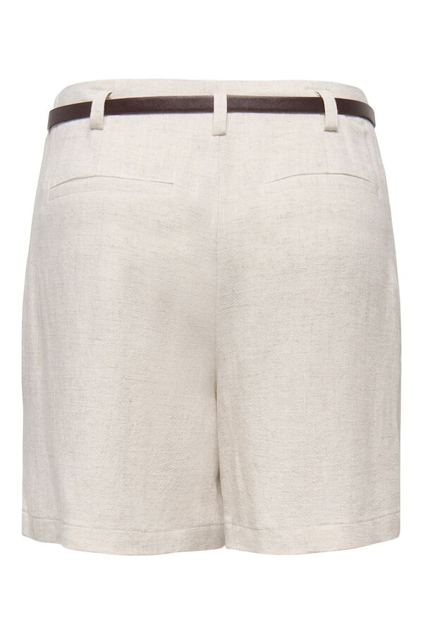 Only Bermuda de lino beige