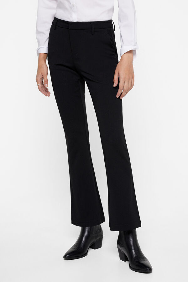 Springfield Straight trousers with medium waist noir