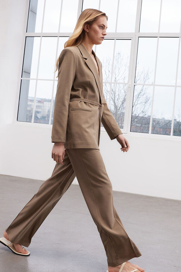 Trendyol Tie-waist oversized blazer grey