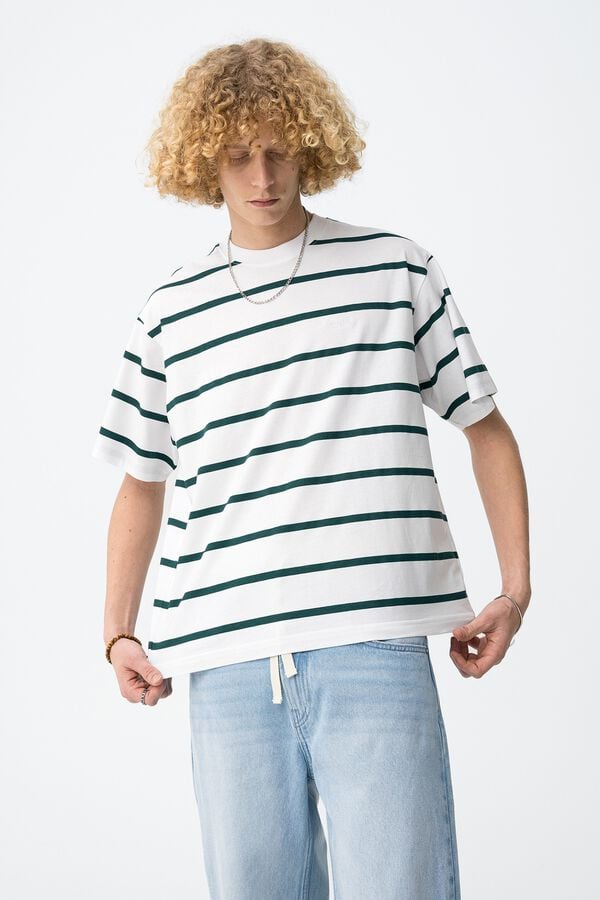 Tiffosi Young Camiseta rayas relaxed white