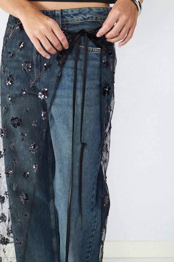 Balmohk Saia midi transparente com lantejoulas preto