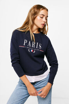 Springfield Sweatshirt „Paris“ Bimaterial marino