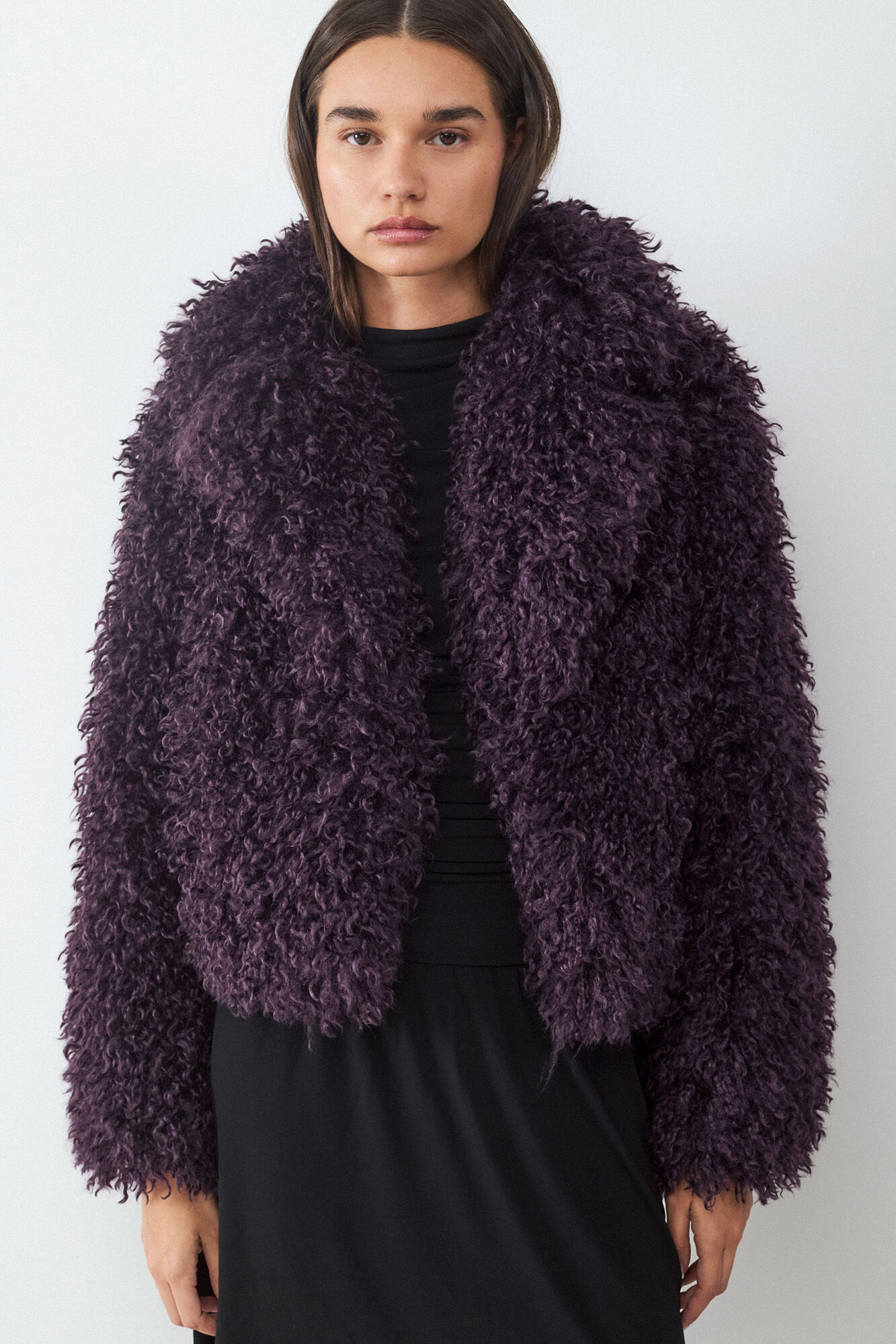 Balmohk Sobretudo efeito pele com lapela