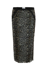 Noisy May Animal print midi skirt with waistband green