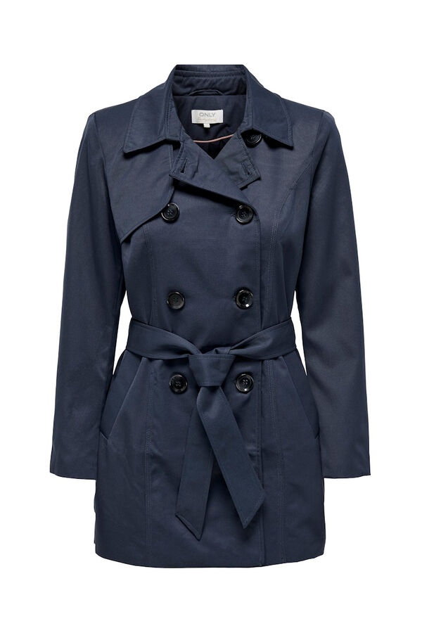 Only Belted midi trench coat blue