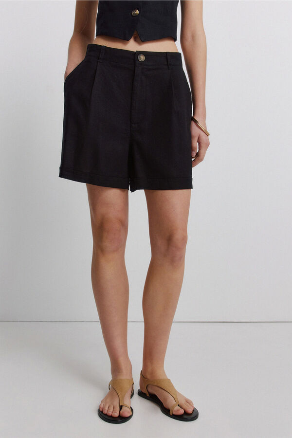 Springfield Cal&ccedil;&otilde;es de linho preto