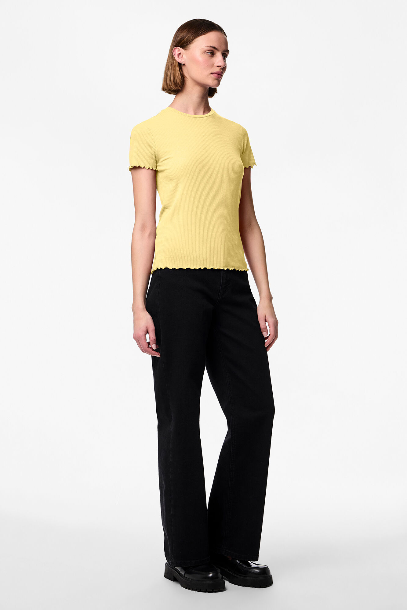 Pieces Geripptes T-Shirt 