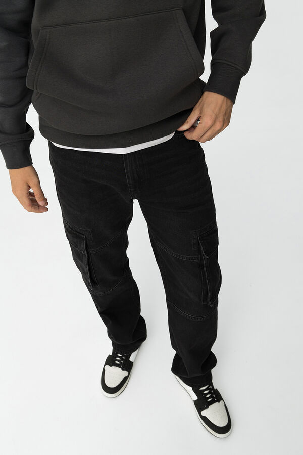 Tiffosi Young Wide Leg Cargo Jeans black