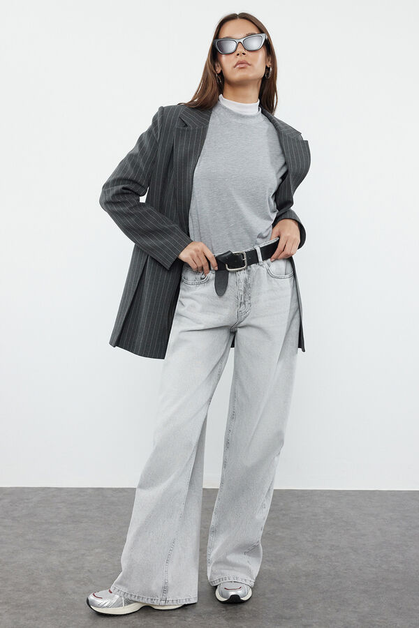 Trendyol Pantal&oacute;n vaquero Palazzo gris