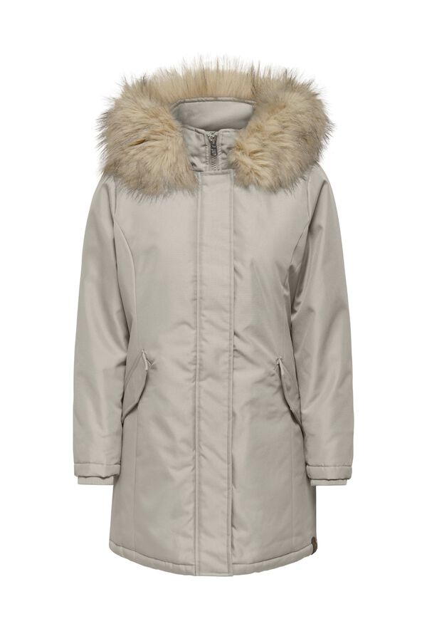 Only Parka mit Kapuze und Fell Grau