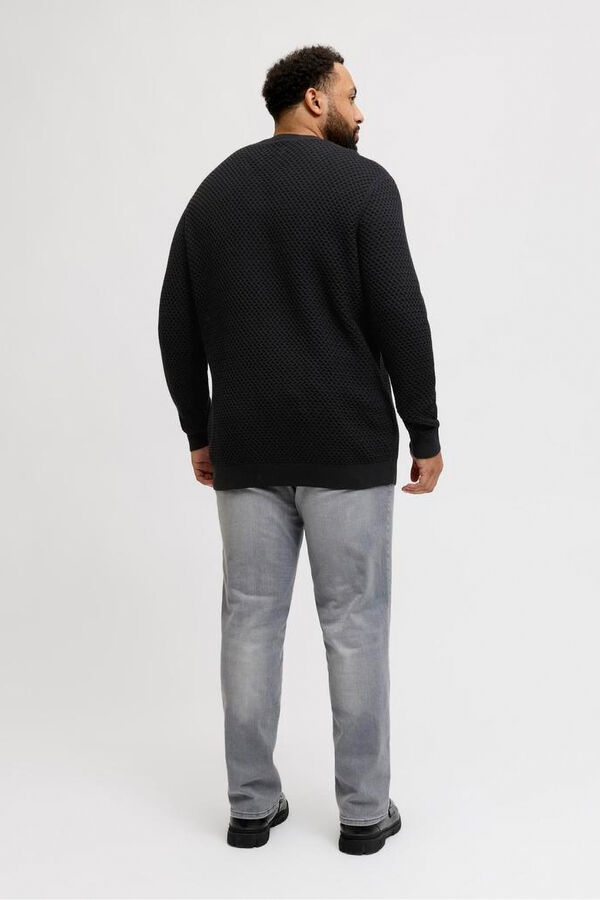 Jack & Jones PLUS Jersey b&aacute;sico de punto liso negro