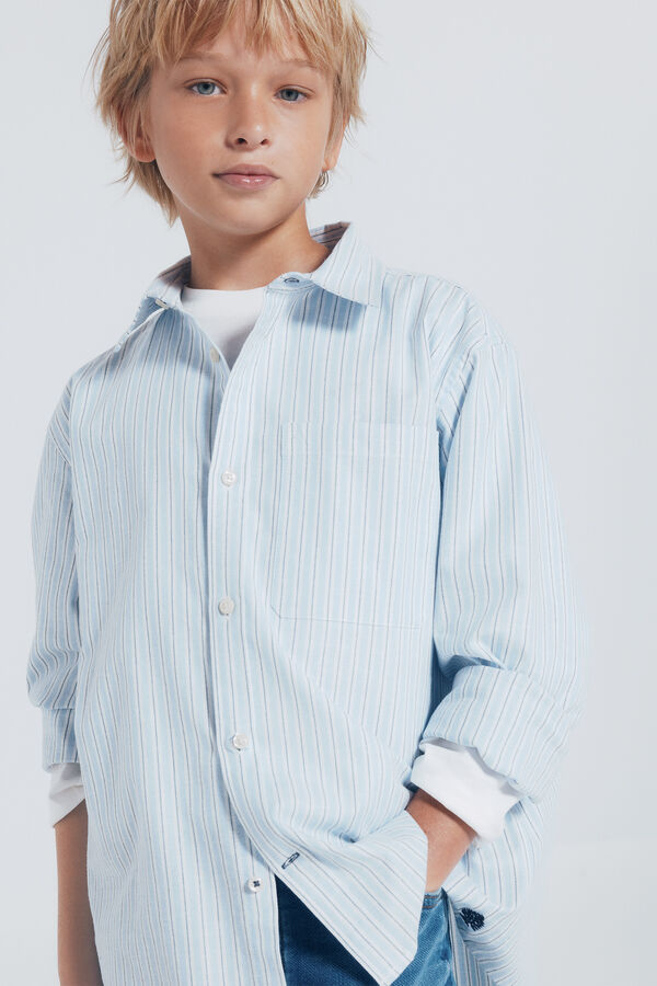 Springfield Kids Boy's blue fine stripe shirt Plava