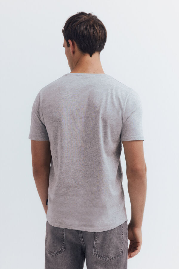 Springfield Basic slim fit cotton lycra T-shirt grey