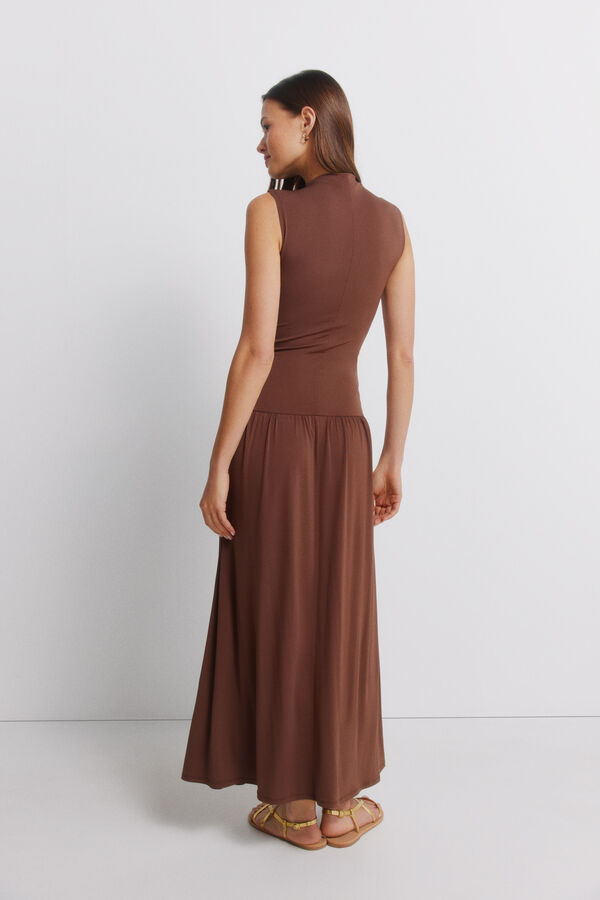 Springfield Ruched dress nude