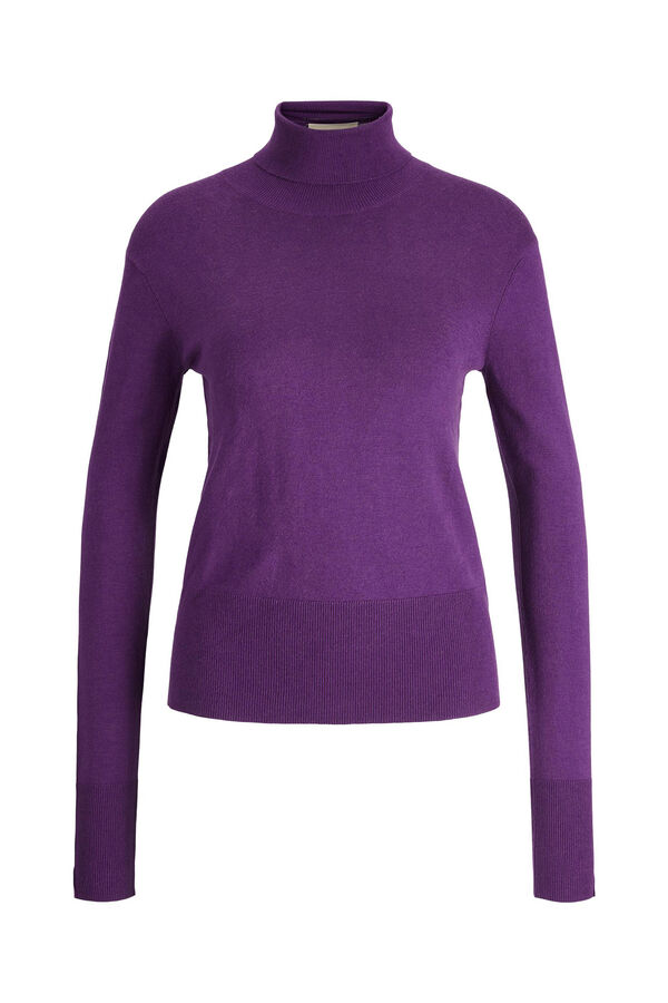 Springfield High neck fine knit jumper purple