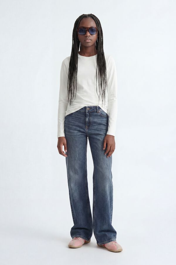Jack & Jones Girl Ribbed long sleeve T-shirt white