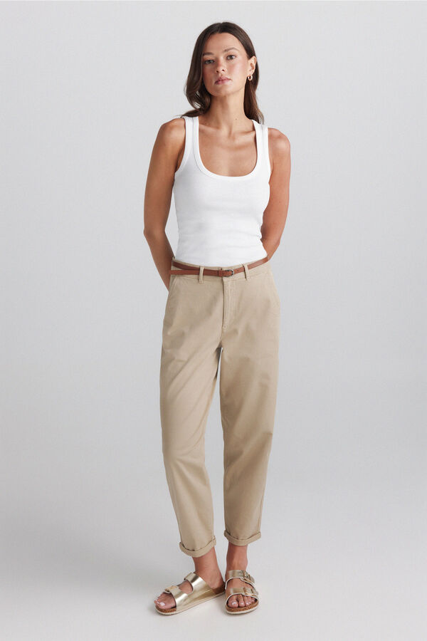 Springfield Cal&ccedil;as chino com cinto camel