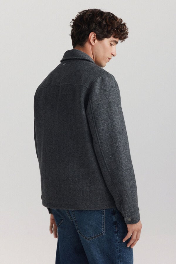 Springfield Wool blend texture jacket grey