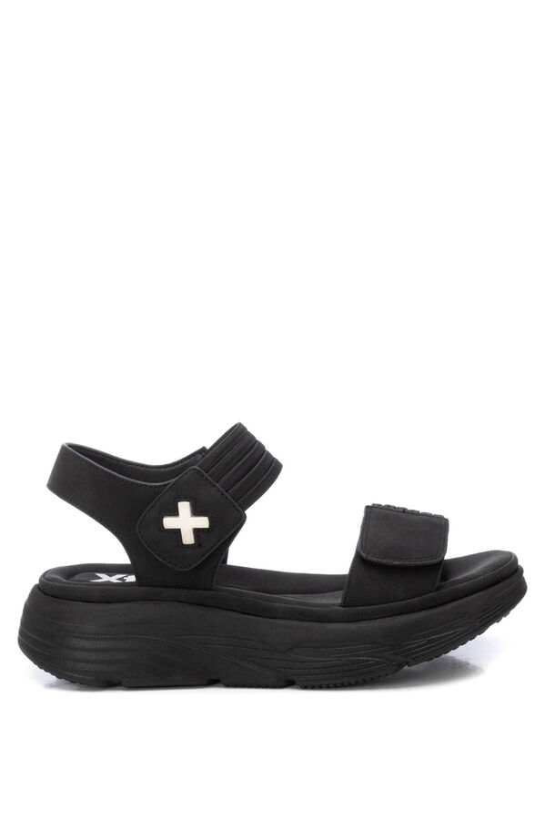 XTI Elastic strap velcro sandal black