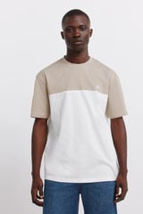 Springfield Colour block T-shirt nude