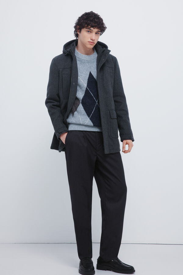 Springfield Long wool -effect parka grey