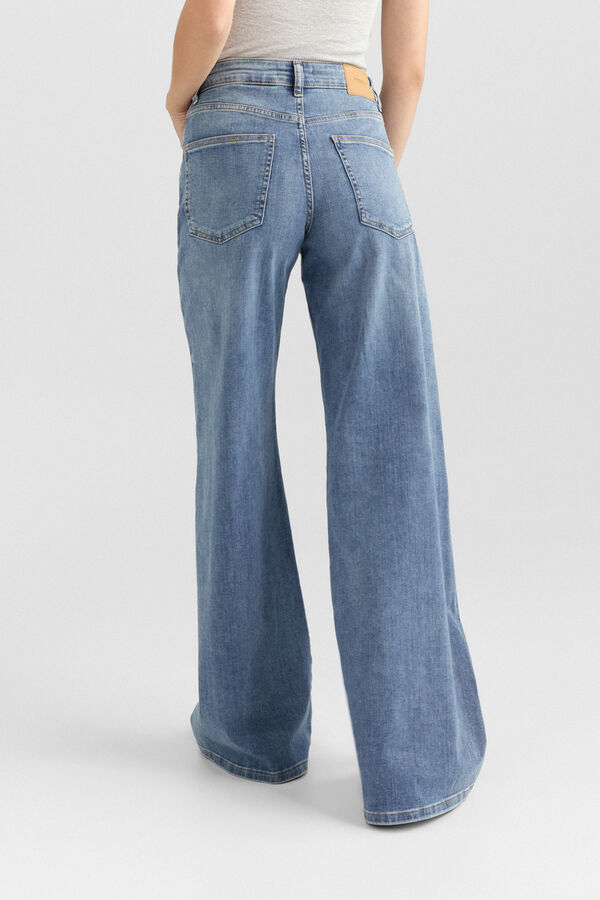 Springfield Jeans super wide taille moyenne bleu