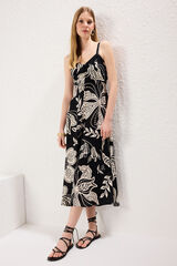 Trendyol Vestido midi de tirantes negro