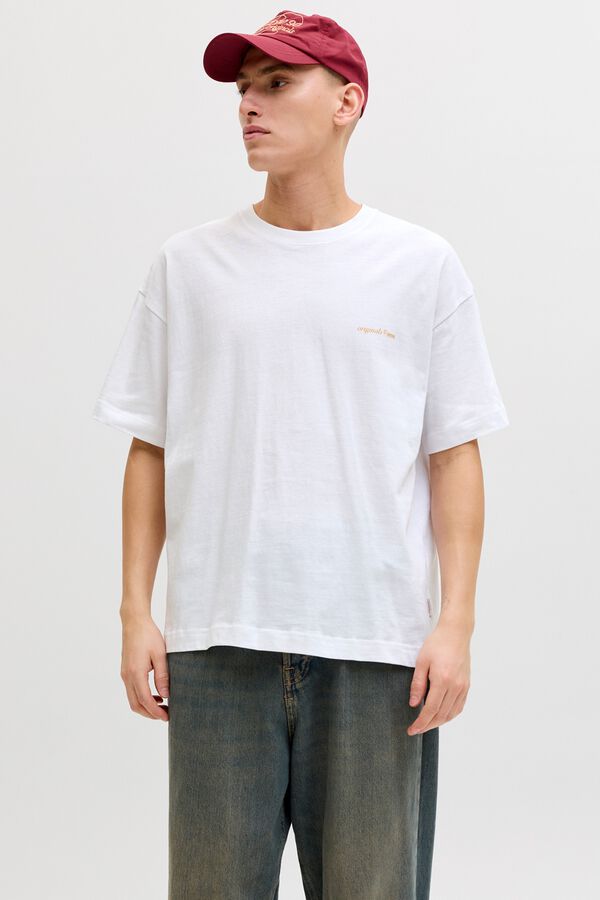 Jack & Jones Camiseta loose algod&oacute;n blanco