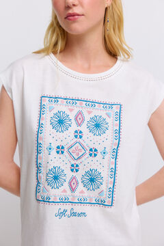 Springfield T-shirt de manga curta estampada