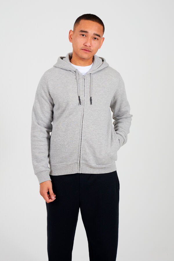 Brave Soul Sudadera con capucha y cremallera gris