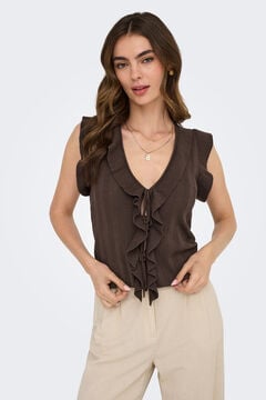 Only Colete de malha com la&ccedil;adas