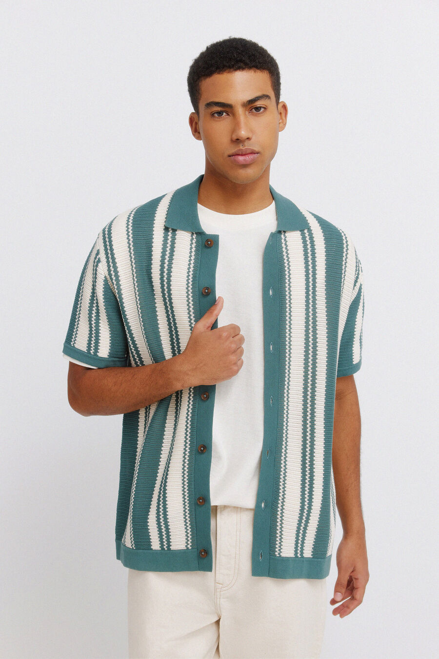 Cárdigan rayas botones