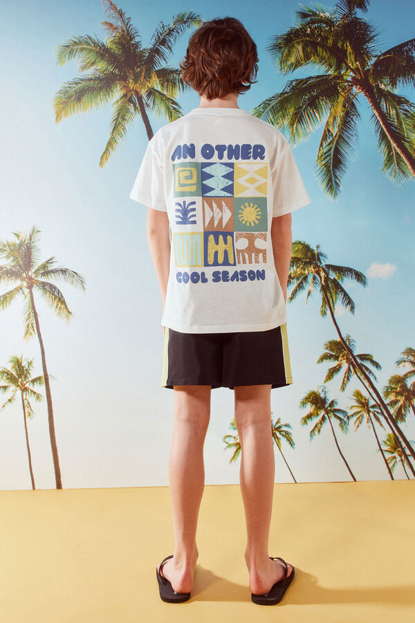 Springfield Kids Dečiji kupaći kostim sa kontrastnim detaljima Crna