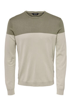 Springfield Knit jumper with round neck grey