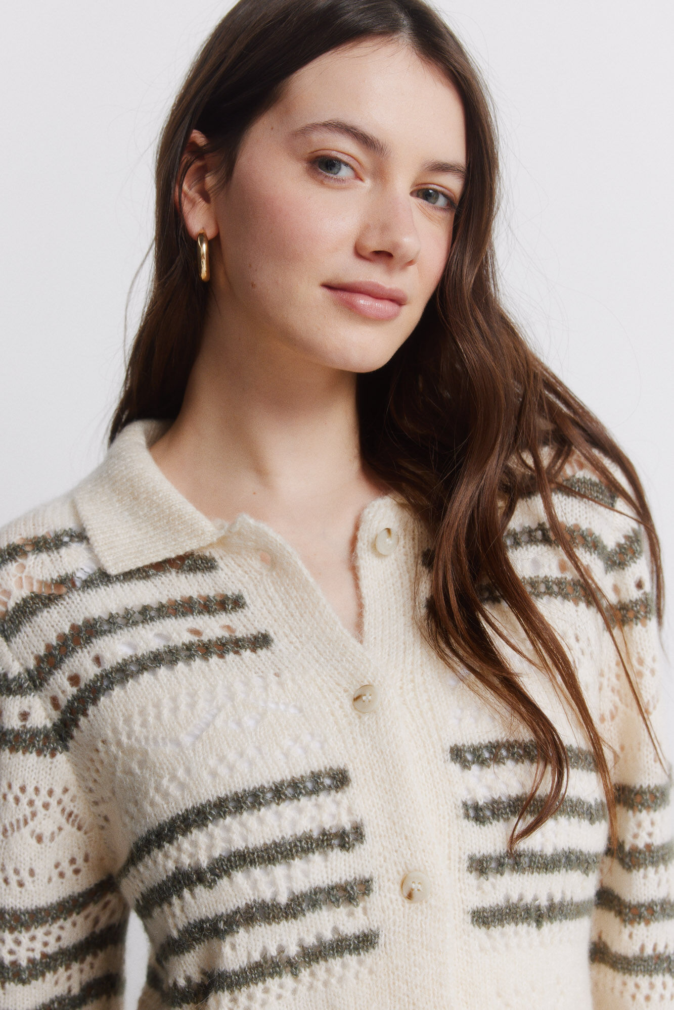 Springfield Striped pointelle cardigan